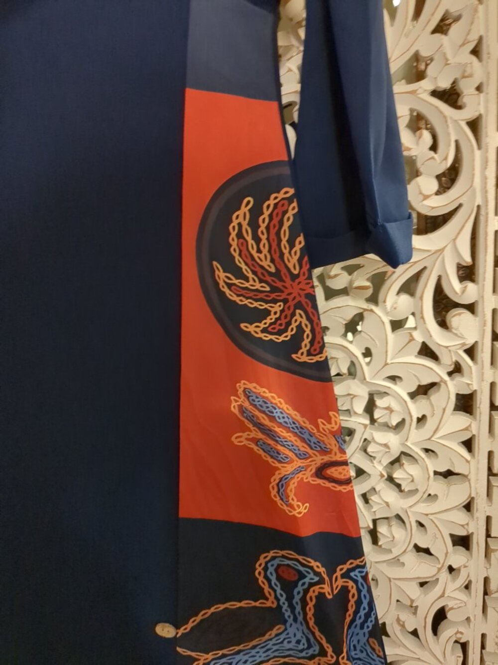 π’πβππ’ P2P 22" Navy Maxi Dress with Decorative Nautical Print Panel - Picture 5 of 12